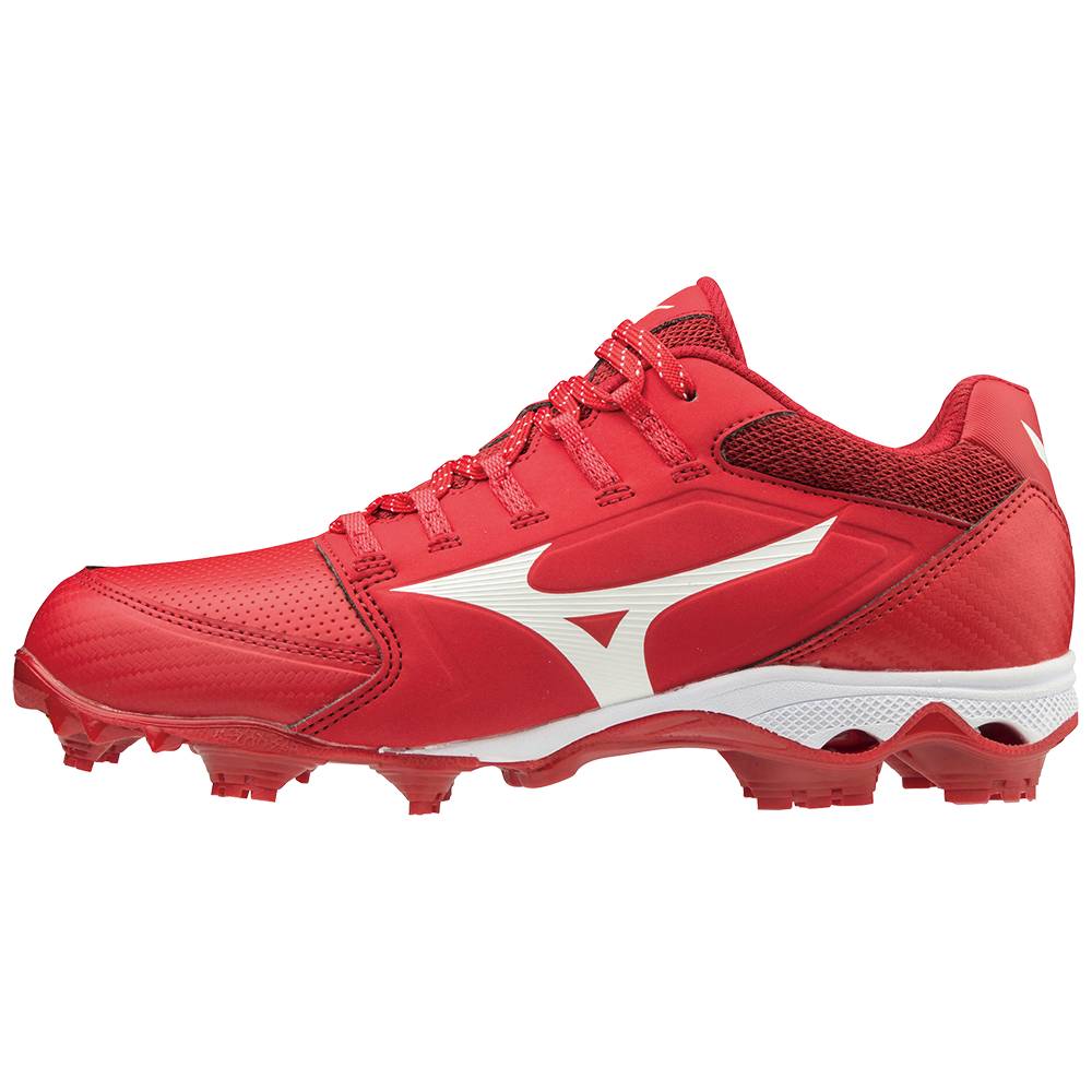 Tenis Softball Mizuno 9-Spike Advanced Finch Elite 4 TPU Molded - Mulher - Vermelhas/Branco - CHWYZ0